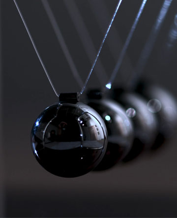 Physics Newtons cradle for action and reaction