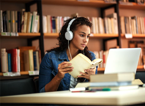 Student learning using a computer